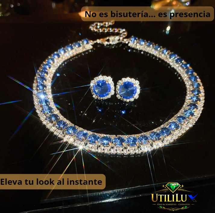 Esmeralda Royale™ — Gargantilla & Pendientes que Deslumbran