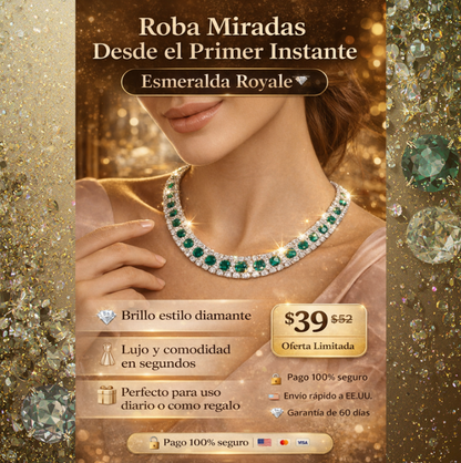 Esmeralda Royale™ — Gargantilla & Pendientes que Deslumbran
