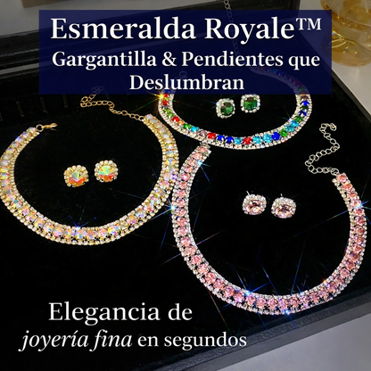 Esmeralda Royale™ — Gargantilla & Pendientes que Deslumbran