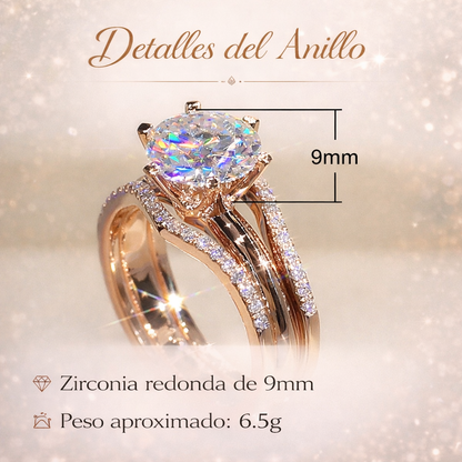 Anillo Radiante Aurora – Oro Rosa