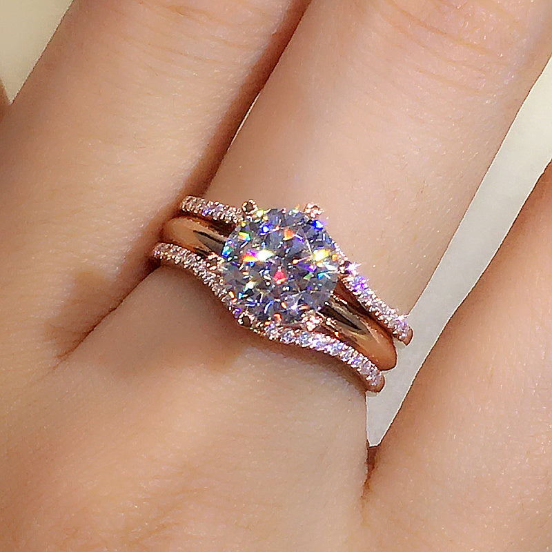 Anillo Radiante Aurora – Oro Rosa
